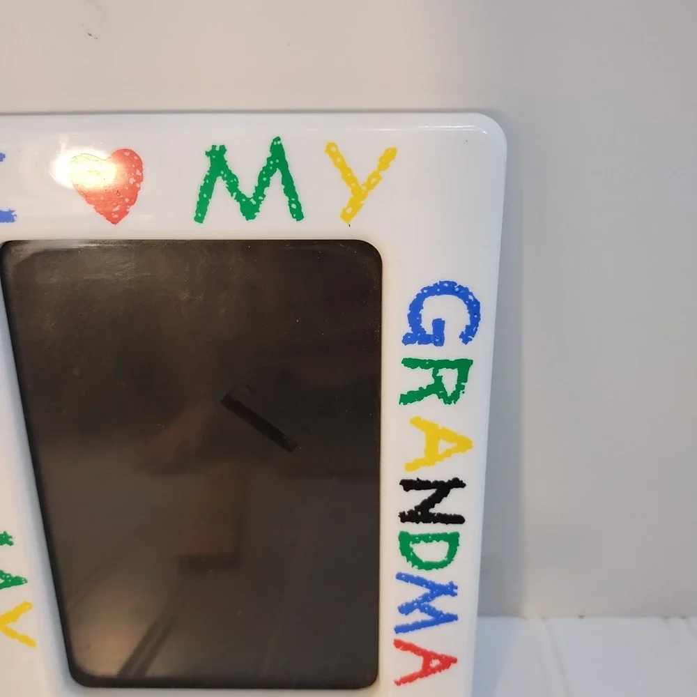 I Love My Grandma Picture Frame White‎ Colorful Hand Painted Style 5x7